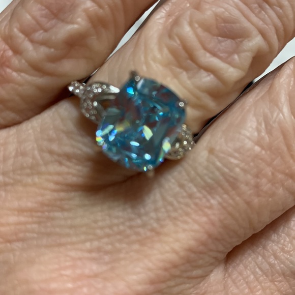 NWT JTV BELLA LUCE Esotica 10.12CTW Neon Apatite & White Diamond Simulants Ring - Picture 2 of 6